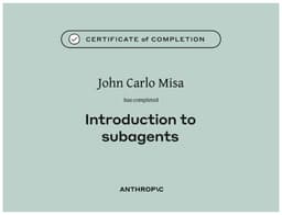 certificate-Certificate of Completion – Introduction to Subagents